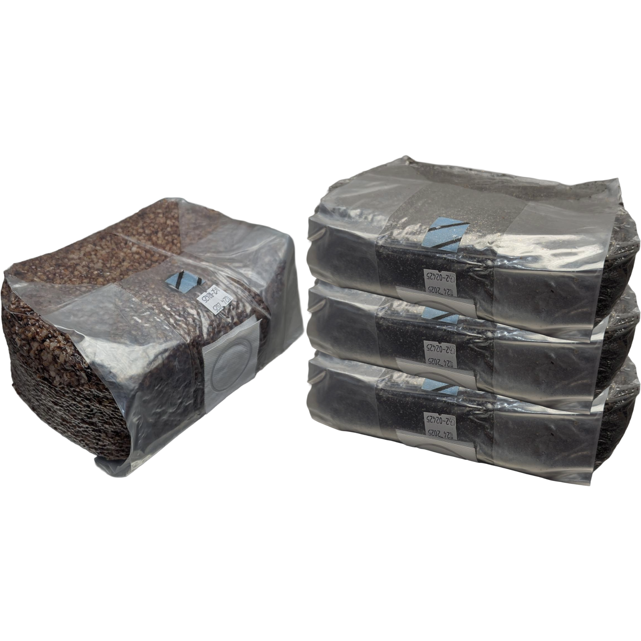 Large refill kit, one 5lb milo sorghum grain bag and three 3.5lb cvga substrate bag