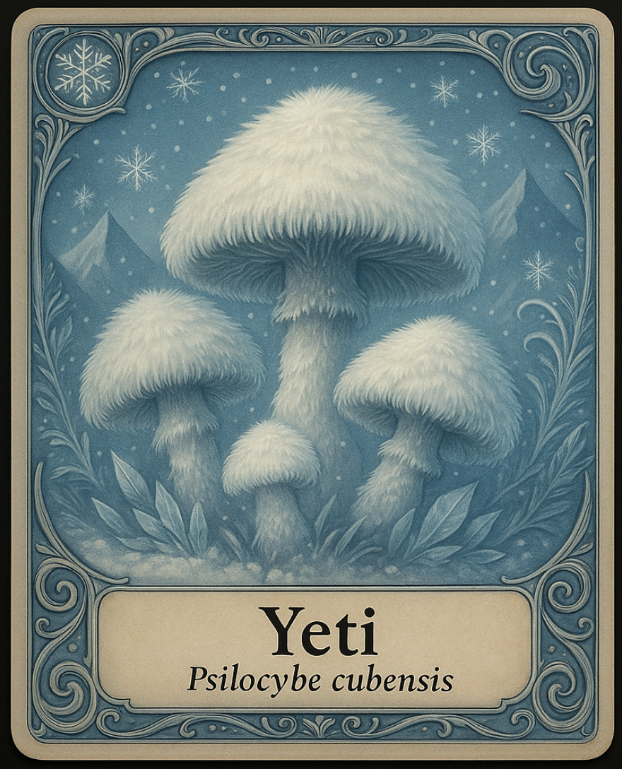Pegatinas de cartas coleccionables con temática de hongos del campeón