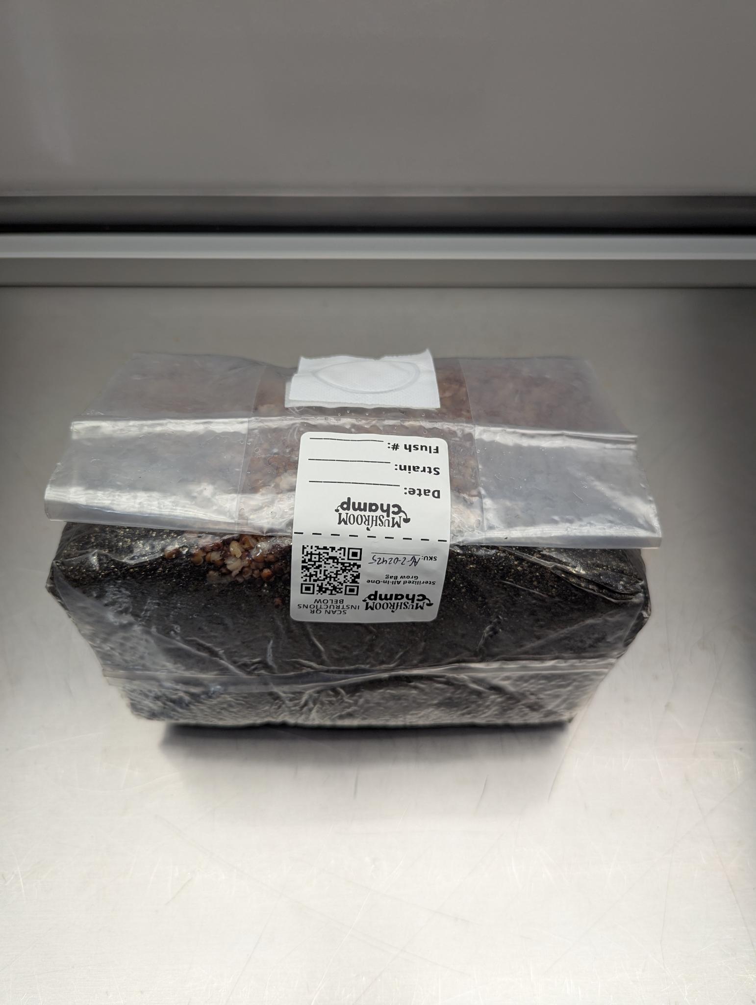 6lb all-in-one mushroom grow bag with coco coir substrate and milo sorghum grain