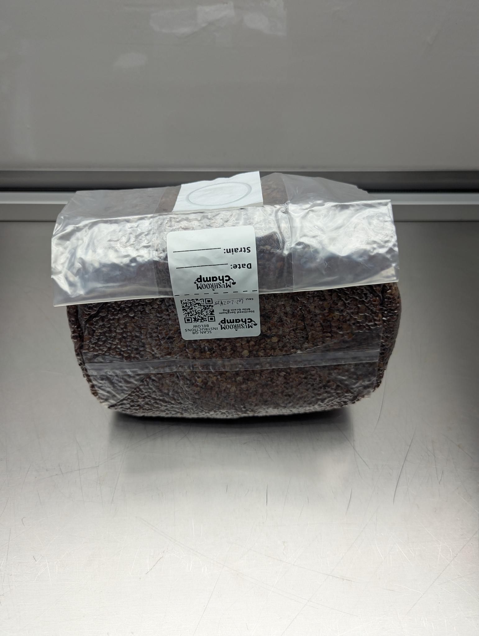 5lb sterile milo sorghum grain spawn mushroom bag with injection port